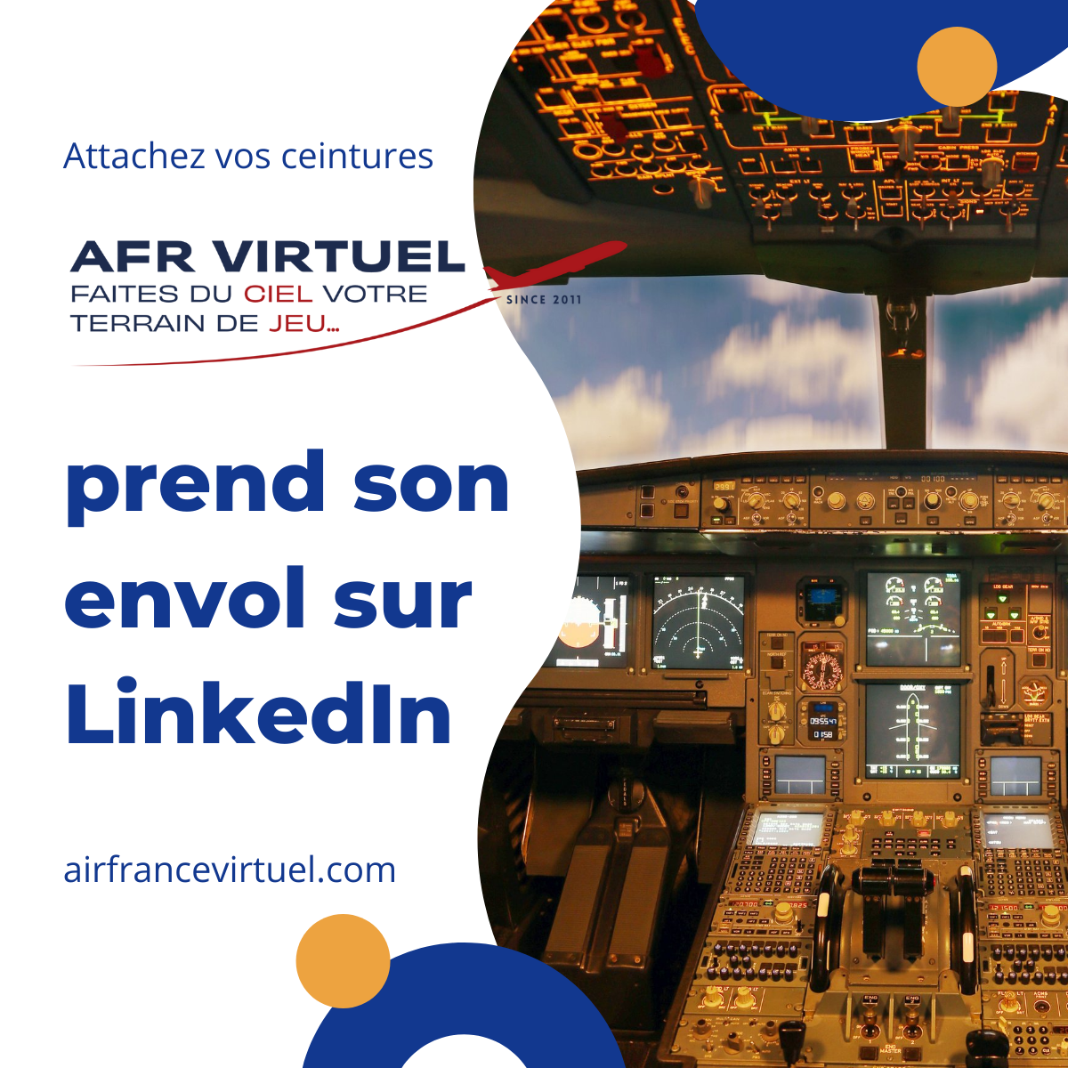 Image de publication qui illustre AirFrance Virtuel qui prend son envol sur LinkedIn